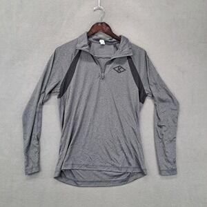 Alo Mens Gray Long Sleeve 1/4 Zip Athletic Performance Pullover Size S Yoga